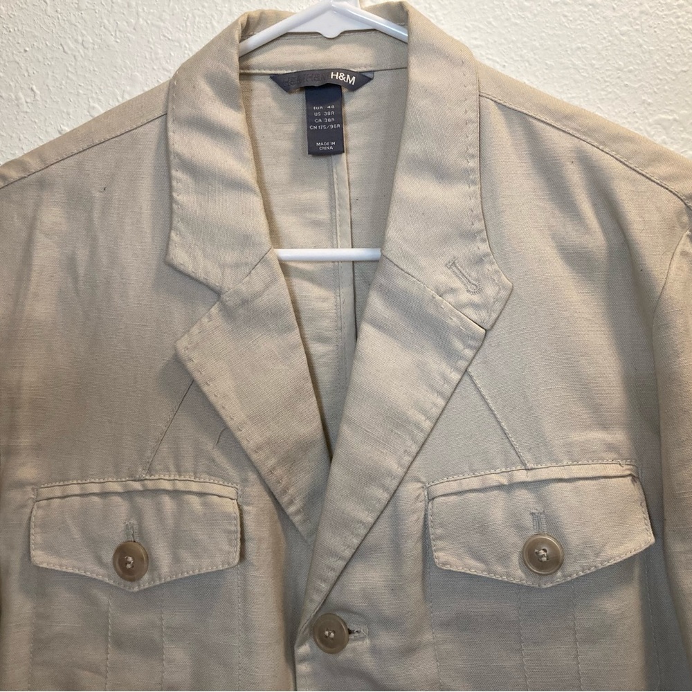 H&M Men’s Khaki Casual Blazer 38R Linen/Cotton (circa 2009)
